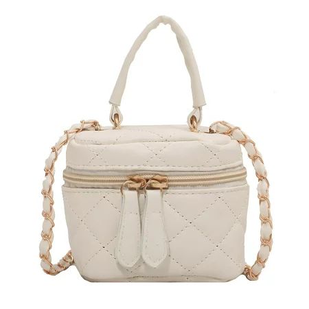 LoyGkgas New Women PU Leather Zipper Bucket Shoulder Bag Lady Luxury Mini Bag (Beige) | Walmart (US)