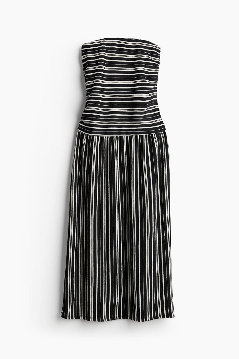 Bandeau Dress - Sleeveless - Long - Black/striped - Ladies | H&M US | H&M (US + CA)