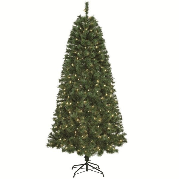 7ft. Prelit Christmas tree with Metal Stand | Bed Bath & Beyond