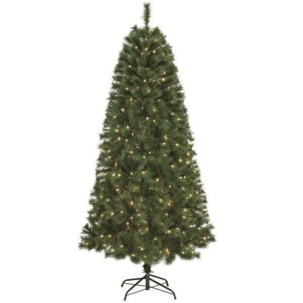 7ft. Prelit Christmas tree with Metal Stand | Bed Bath & Beyond