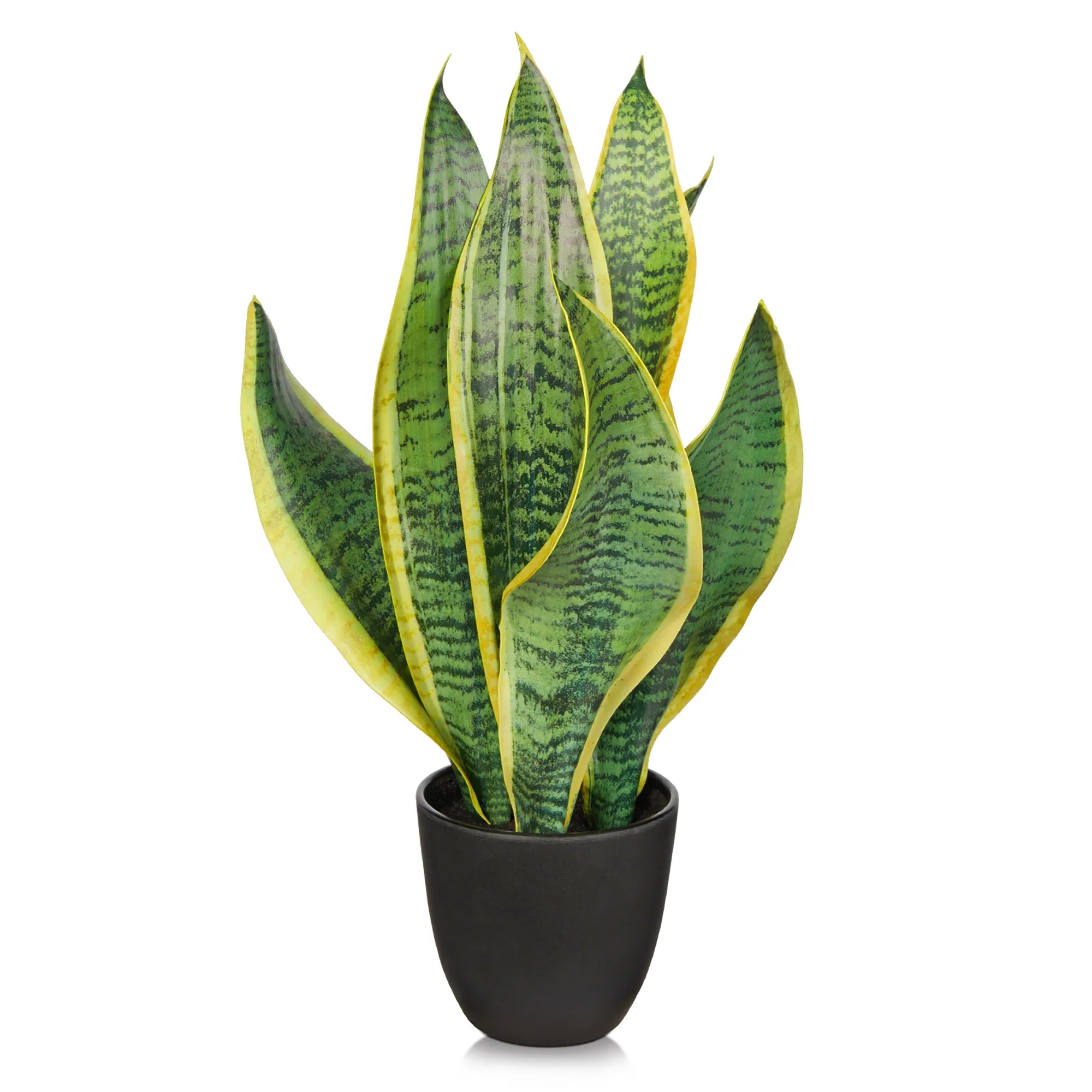 16Inch Small Artificial Snake Plants Fake Sansevieria Faux Decorative Tropical Plants Potted Desk... | Walmart (US)