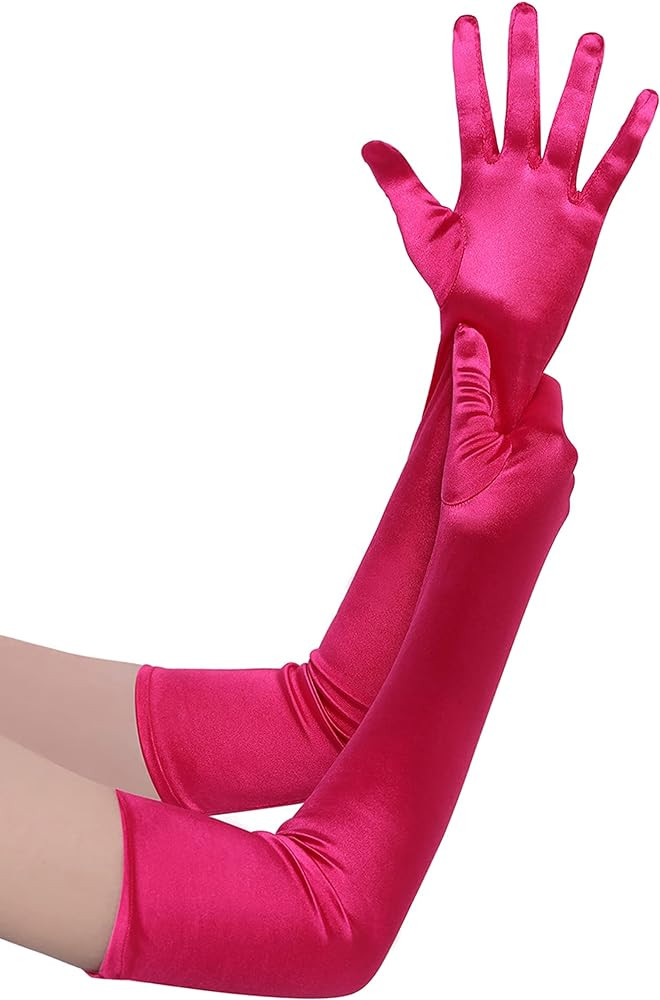 BABEYOND Long Opera Party 1920s Satin Tea Party Gloves Costume Stretchy Adult Size Elbow Length B... | Amazon (US)