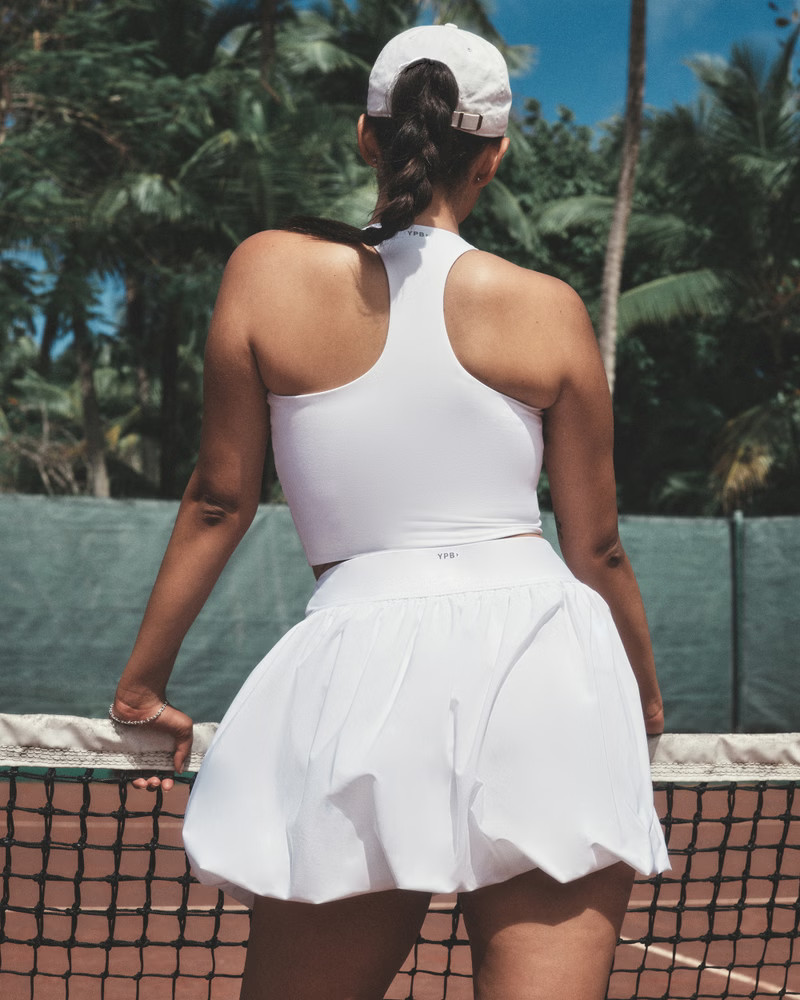 Abercrombie & Fitch Women's YPB motionTEK Bubble Hem Mini Skirt in White - Size XXS | Abercrombie & Fitch (US)