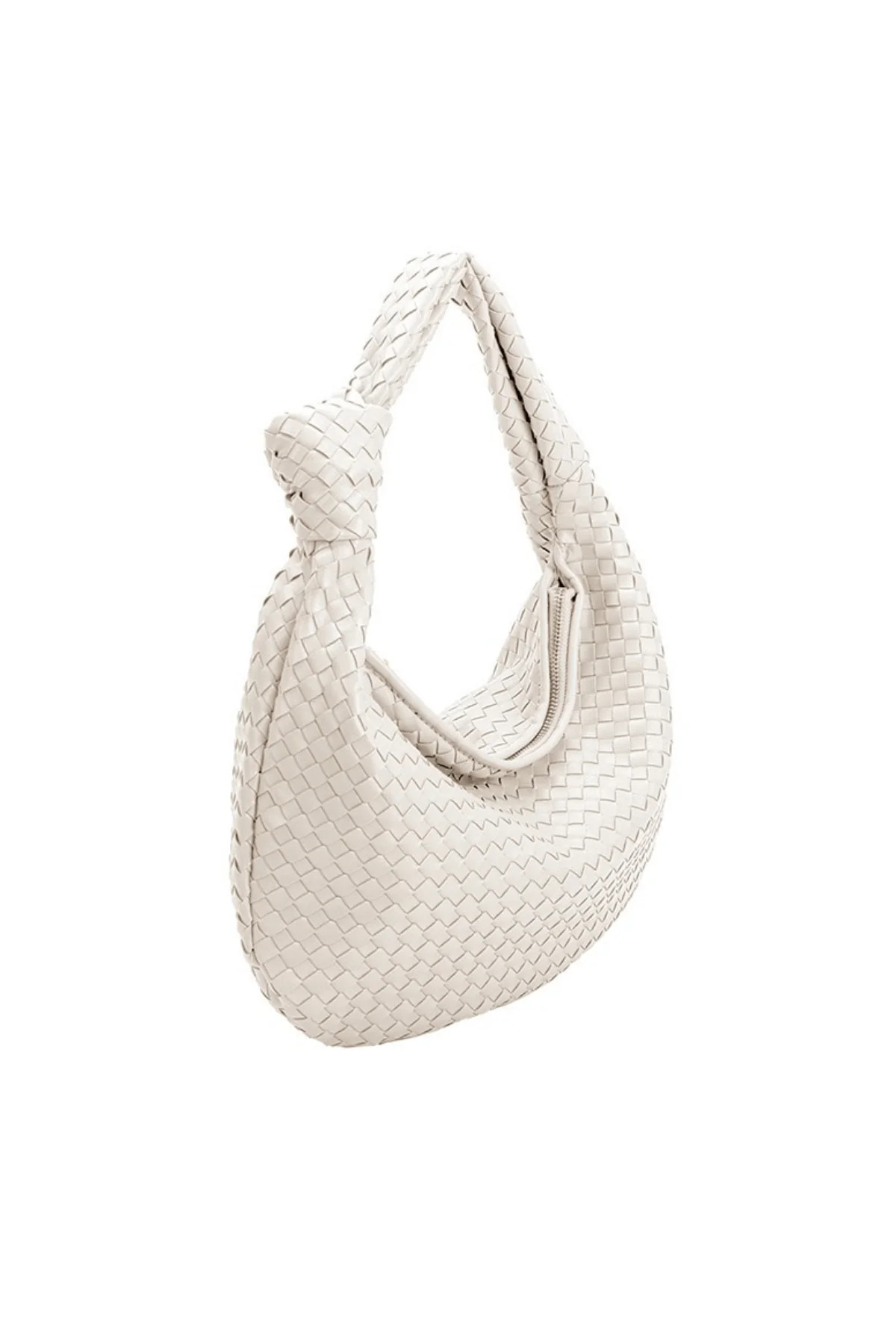 Melie Bianco Knotted Woven Vegan Leather Large Bag | Social Threads