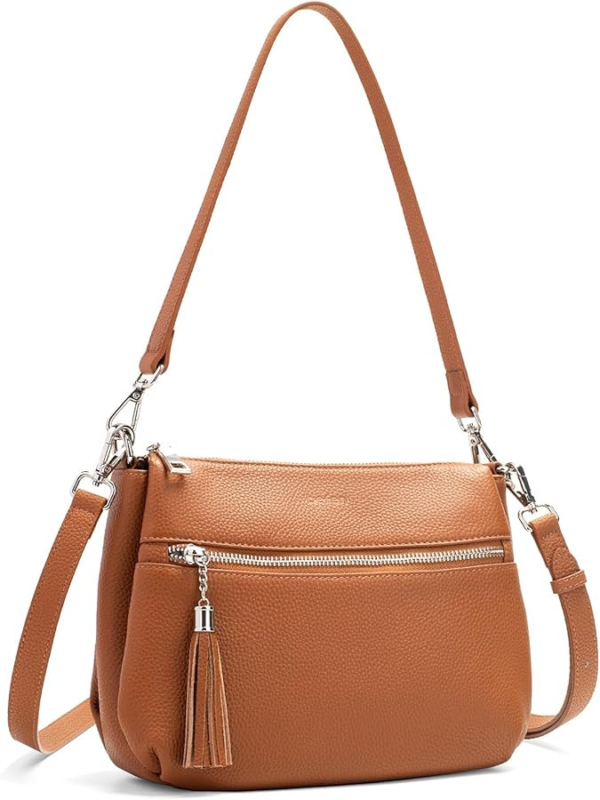 befen Genuine Leather Crossbody Hobo Purses for Women, Ladies Shoulder Bags Handbags with 2 Shoul... | Amazon (US)