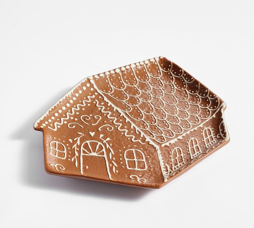 Gingerbread Figural House Serving Platter | Pottery Barn (US)