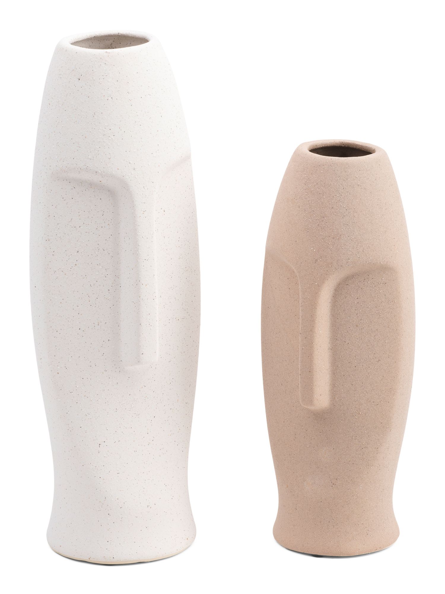 Set Of 2 Large Face Ceramic Vases | TJ Maxx