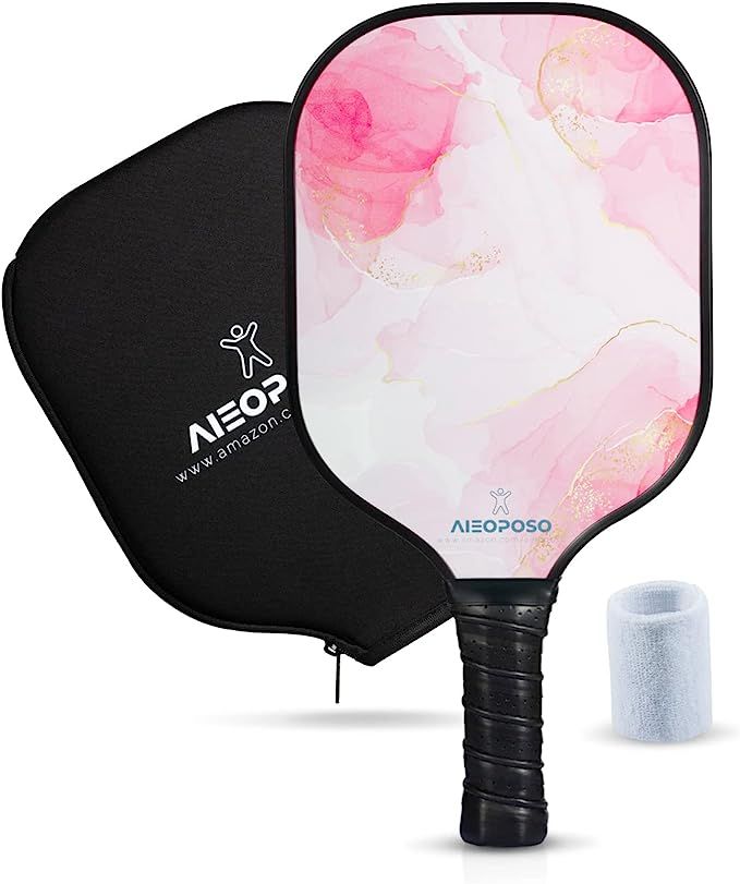 Aieoposo Pickleball Paddles, Pickleball Gift, Fiberglass Pickleball Rackets, Wristbands and Pickl... | Amazon (US)