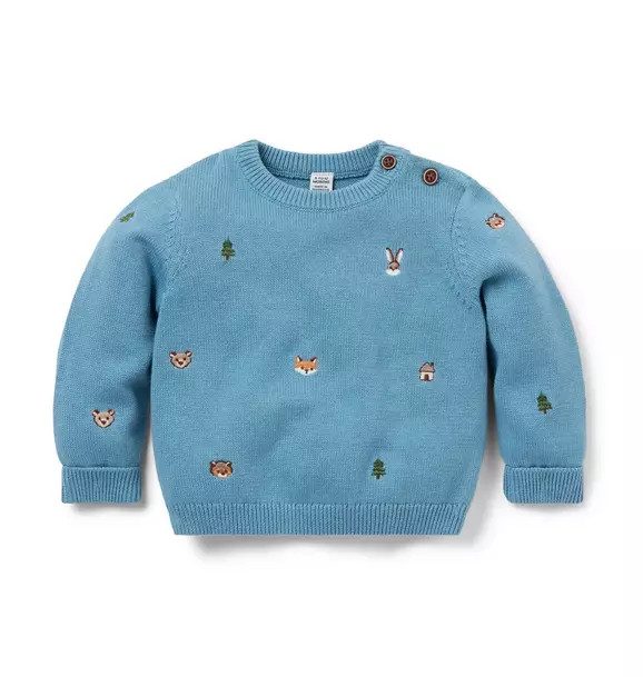 Baby Embroidered Forest Friends Sweater | Janie and Jack