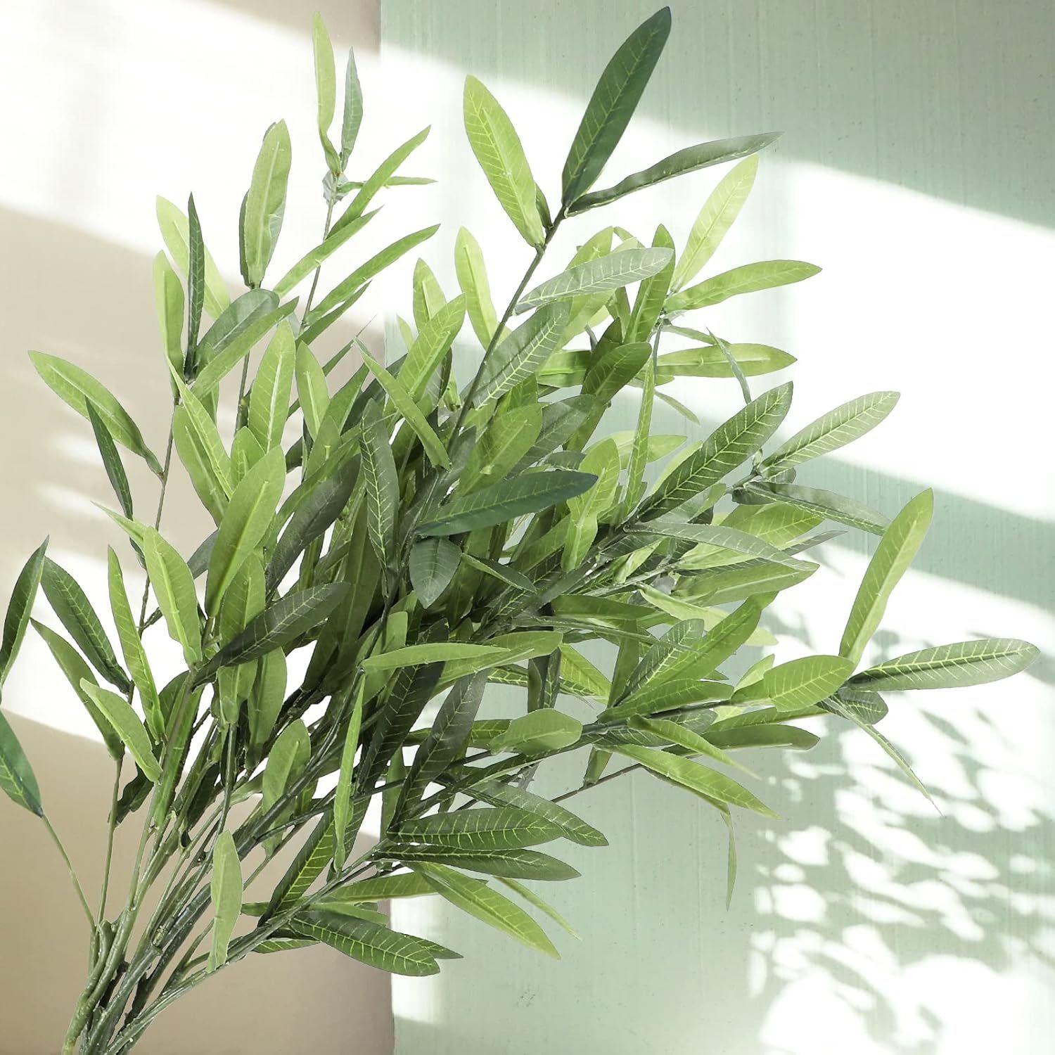 FUNARTY 5pcs 37" Tall Artificial Olive Branches for Vases Faux Greenery Stems, Silk Eucalyptus St... | Amazon (US)