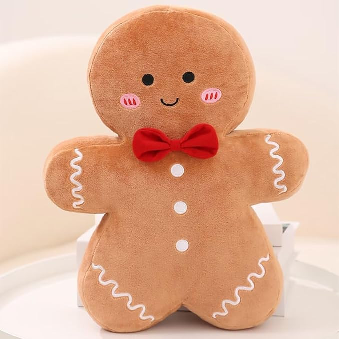 Gingerbread Plush Stuffed Pillow, Christmas Gingerbread Man Pillow, Gingerbread Man Plush Decor P... | Amazon (US)