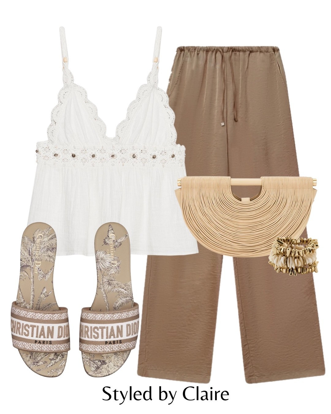 Island girl styling🥥
Tags: crochet beaded Zara peplum lace top satin trousers gold raffia bag revolve Dior sliders sandals golden hour fashion summer inspo outfit ideas chic women’s holiday vacation Dubai Ibiza st tropez 

#LTKstyletip #LTKsummer