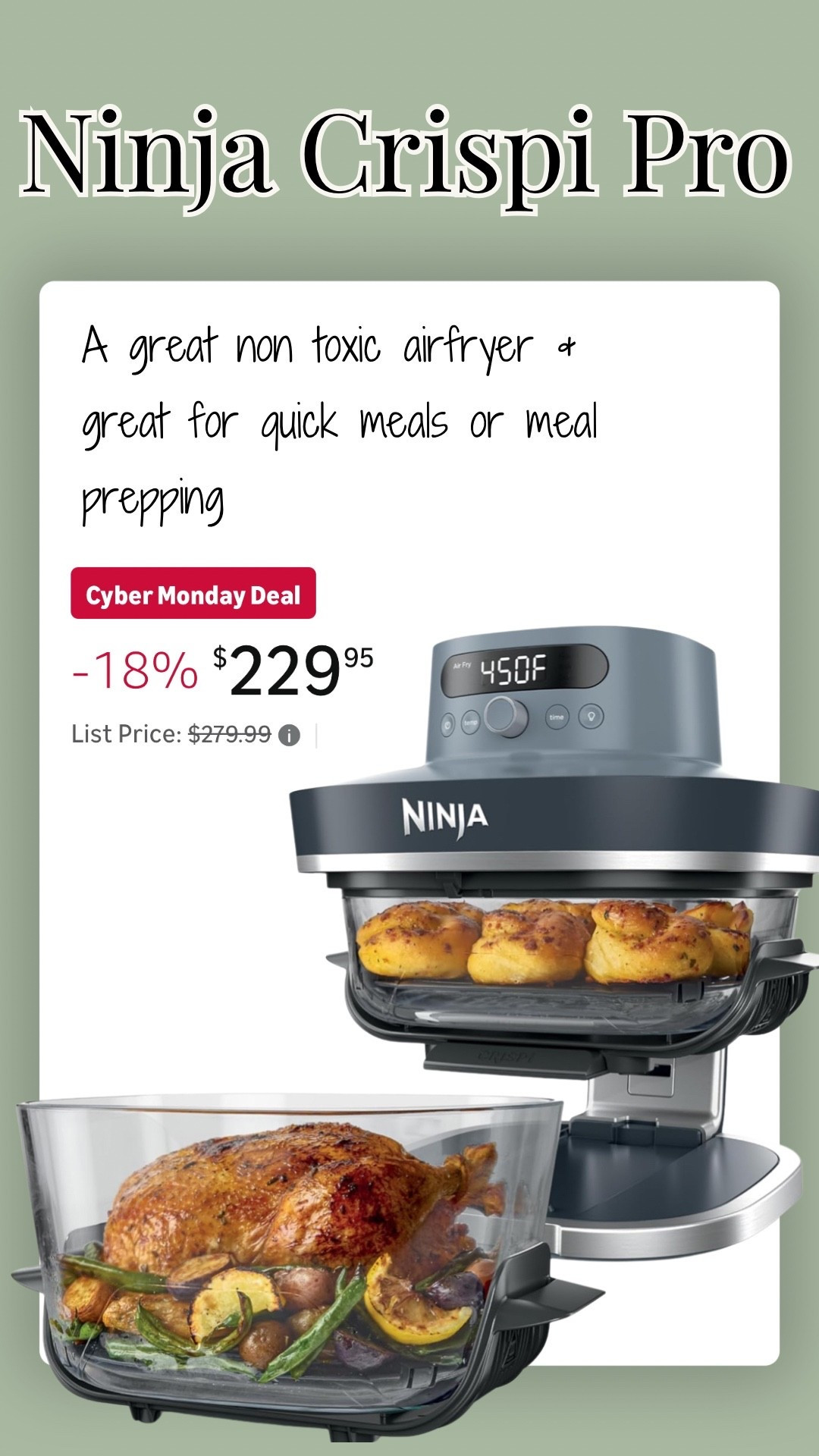 Snagged this deal- it’s a great non toxic air fryer option and will help with quick family meals and meal prepping! 

#LTKmomlife #LTKActive #LTKHome