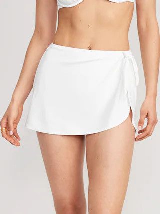 High-Waisted Wrap-Front Sarong Swim Skirt for Women | Old Navy (US)