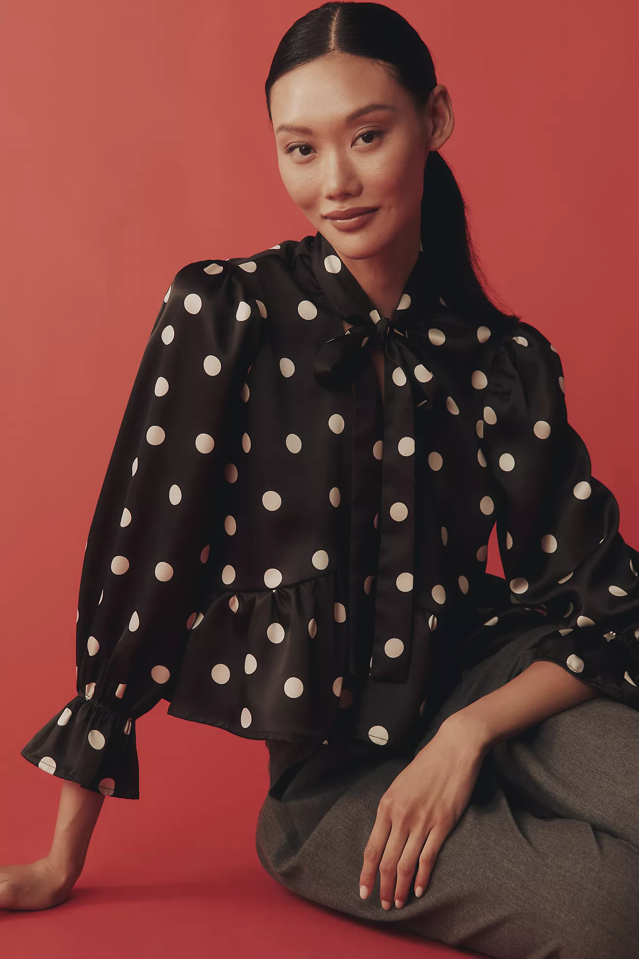 En Saison Floretta Tie-Neck Blouse | Anthropologie (US)