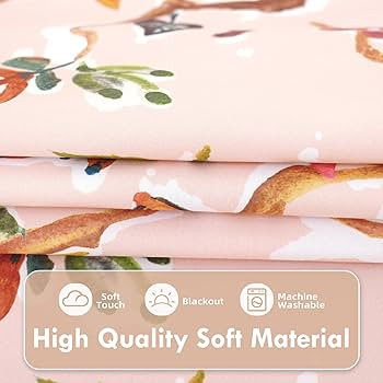 DriftAway Lauren Pink Blackout Curtains for Bedroom Colorful Watercolor Branch Printed Pattern Li... | Amazon (US)