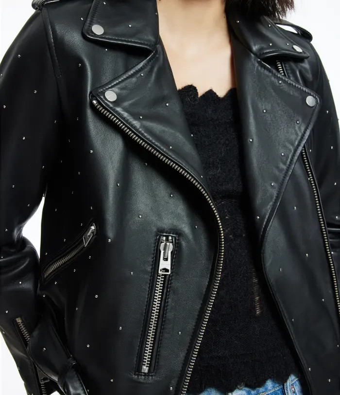 Balfern Studded Leather Biker Jacket | Nordstrom