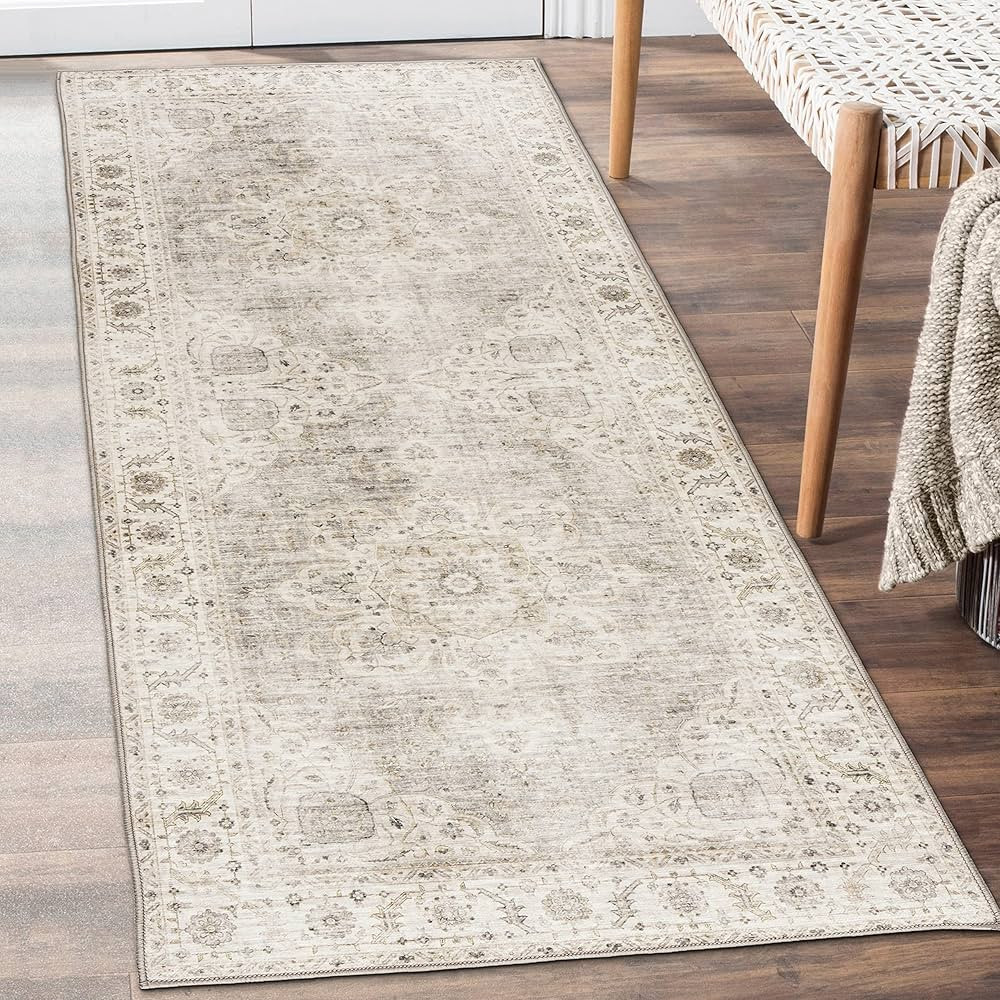 ReaLife Machine Washable Area Rug Runner - Living Room Bedroom Bathroom Kitchen Entryway Office -... | Amazon (US)