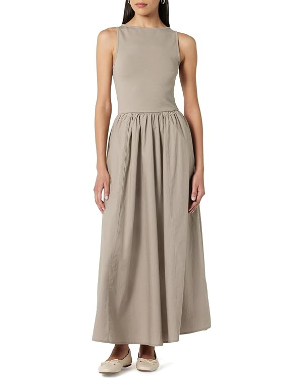 The Drop Women's Dia Mixed Fabric Midi Tank Dress | Amazon (US)
