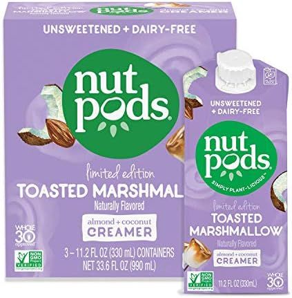 nutpods Toasted Marshmallow, (3-Pack), Unsweetened Dairy-Free Liquid Creamer, Made from Almonds a... | Amazon (US)