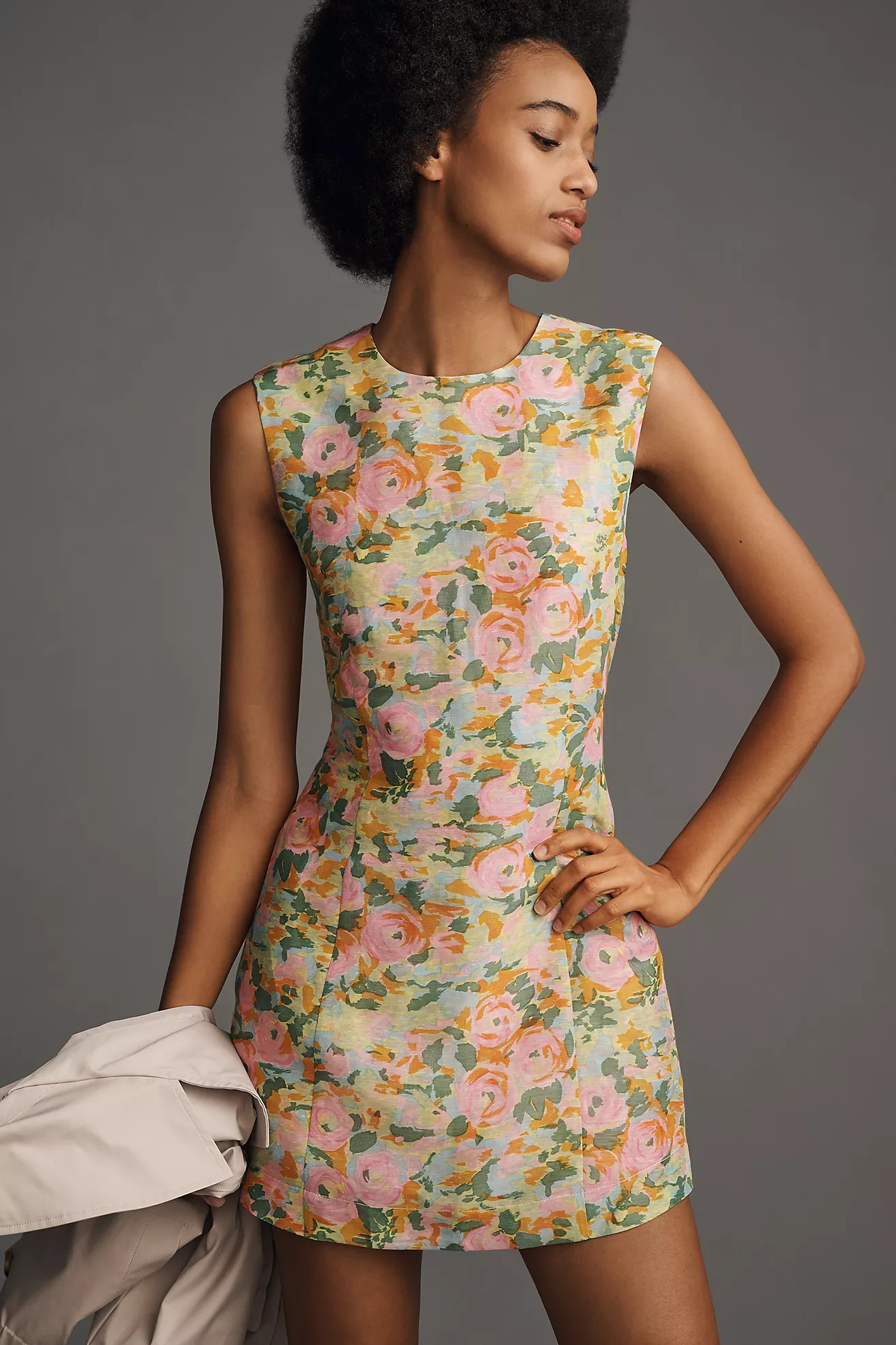 Lovaan Harper Sleeveless Linen-Silk Mini Dress | Anthropologie (US)