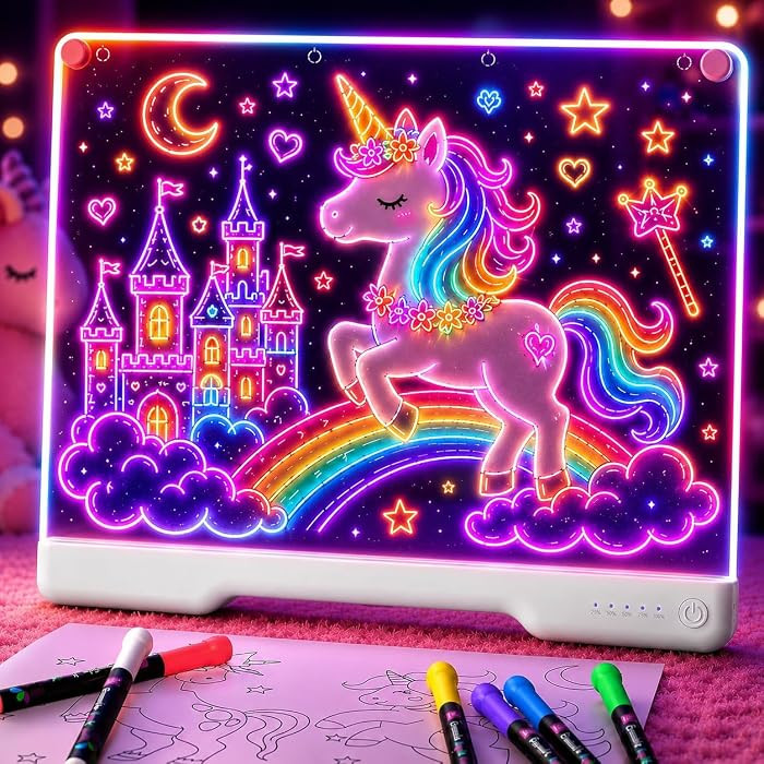 Geokay 16" Rechargeable LED Drawing Board with 9-Color Light Effects | Amazon (US)
