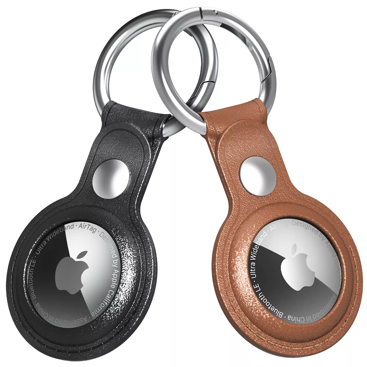 Vena 2 Pack Leather Case for Apple AirTag Holder Keychain Cover - Black & Brown | Target