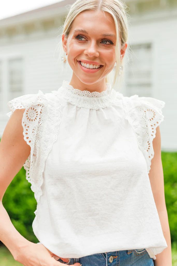 Ongoing Love White Eyelet Top | The Mint Julep Boutique