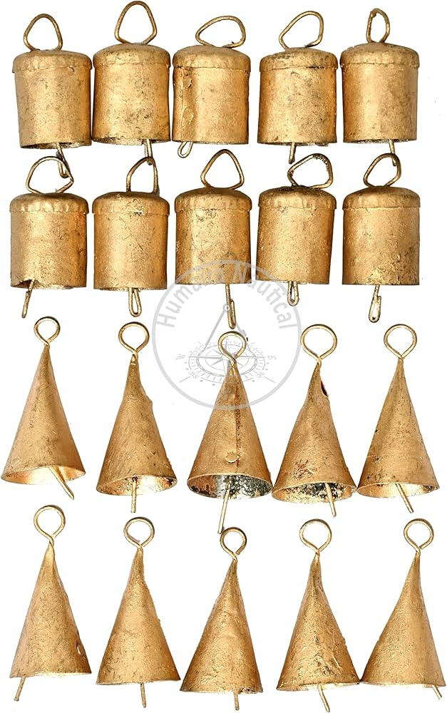 Set of 20 Handmade Vintage Tin Jingle Bells – Rustic Indian Cow & Witch Bells for Christmas Tre... | Amazon (US)
