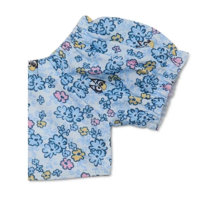 Bluey Toddler Girl Puff Sleeve Swimsuit, 2-Piece, Sizes 12M-5T | Walmart (US)