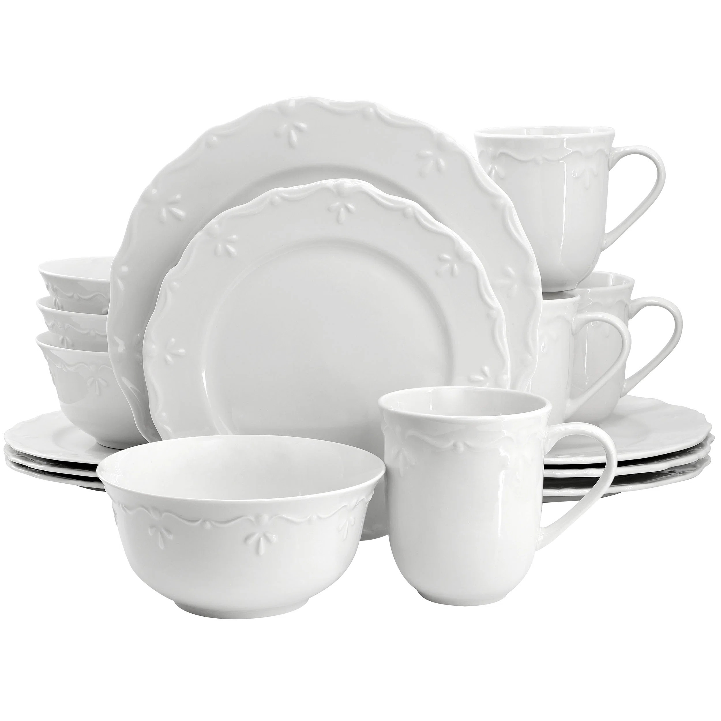 Henryi 16 Piece Porcelain Dinnerware Set in White | Wayfair North America