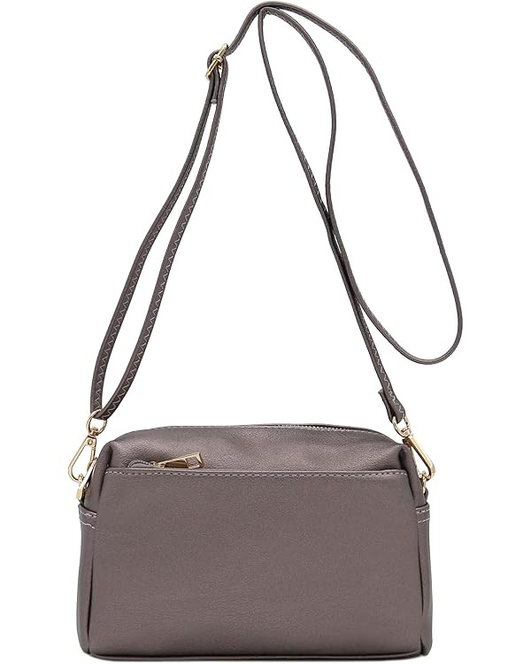 FashionPuzzle Triple Zip Small Crossbody Bag | Amazon (US)
