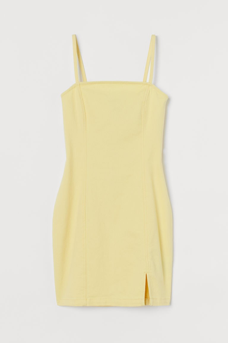 H & M - Short Denim Dress - Yellow | H&M (US + CA)
