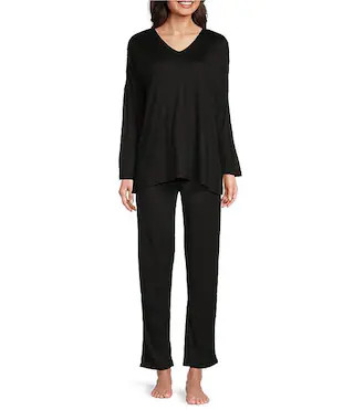 N By Natori Long Sleeve V-Neck Sweater Knit Coordinating Lounge Set | Dillard's | Dillard's