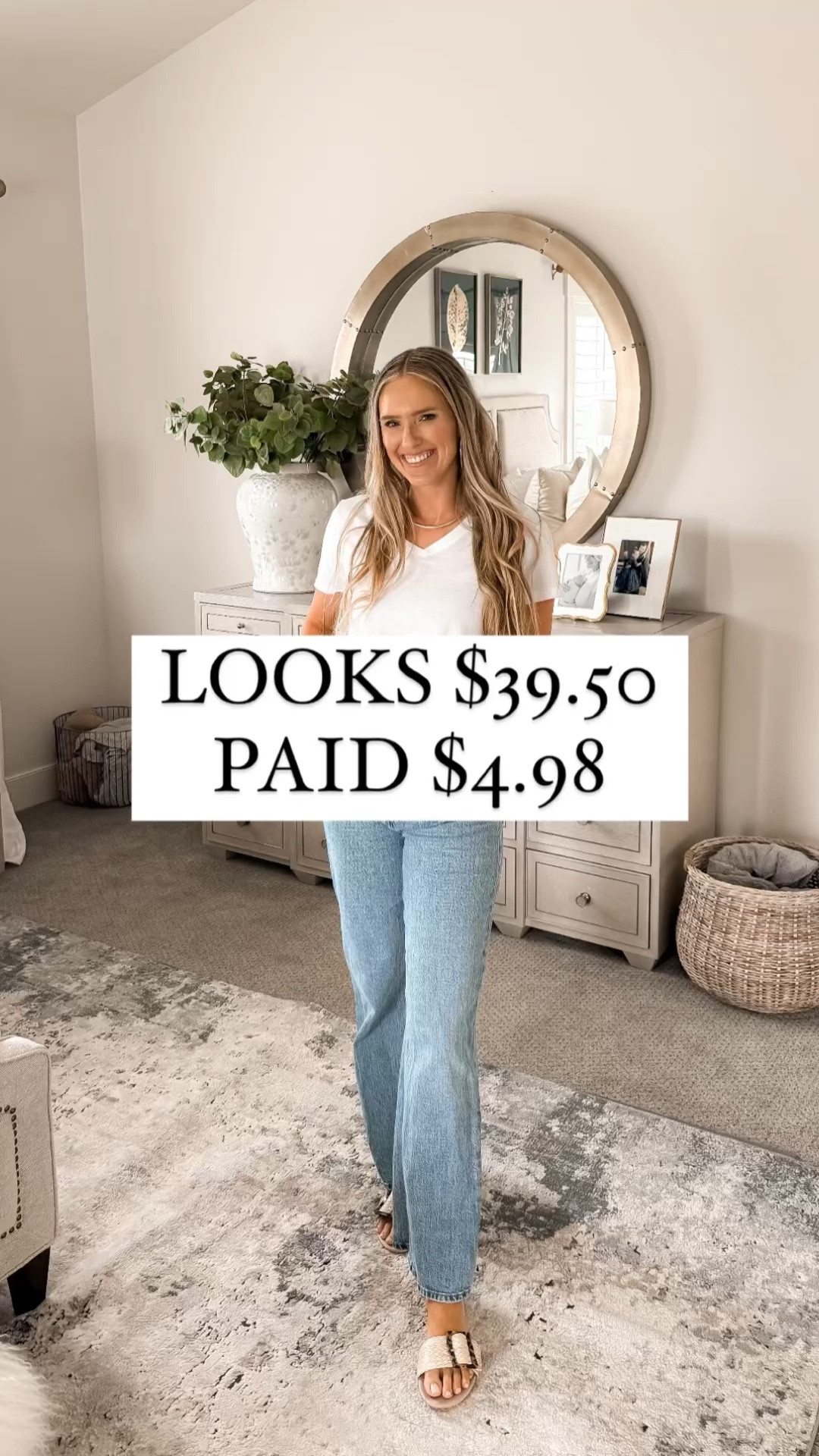 Your $4.98 new favorite t-shirt! It’s soft, thick, and the perfect flattering v-neck! It comes in 8 different colors. This is one to stock up on!

This t-shirt runs true to size; I’m wearing a medium but could have done a small, which is my normal size! It has a nice, relaxed fit.

You do NOT need to spend a lot of money to look and feel INCREDIBLE!

I’m here to help the budget conscious get the luxury lifestyle.

Walmart fashion / Affordable / Budget / Women's Casual Outfit / Classic Style / Elevated Style / Spring / Classy / Tee / Basics 

#LTKsalealert #LTKfindsunder100 #LTKfindsunder50