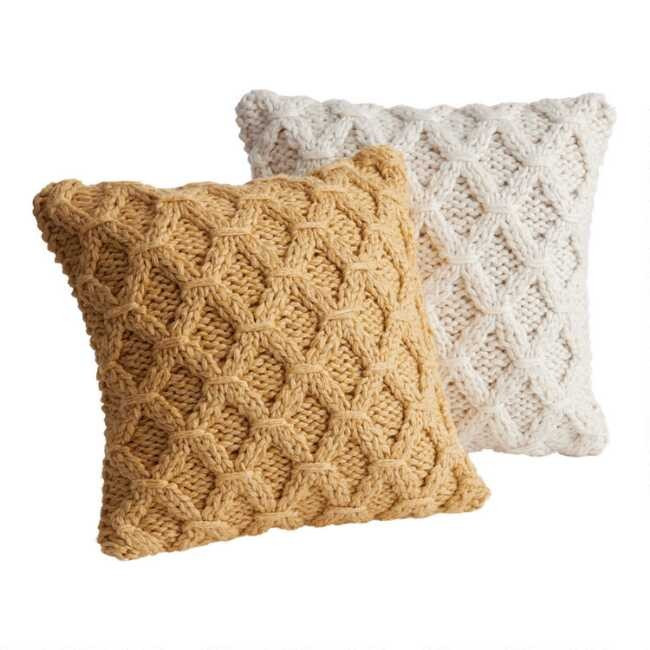Cable Sweater Knit Throw Pillow | World Market
