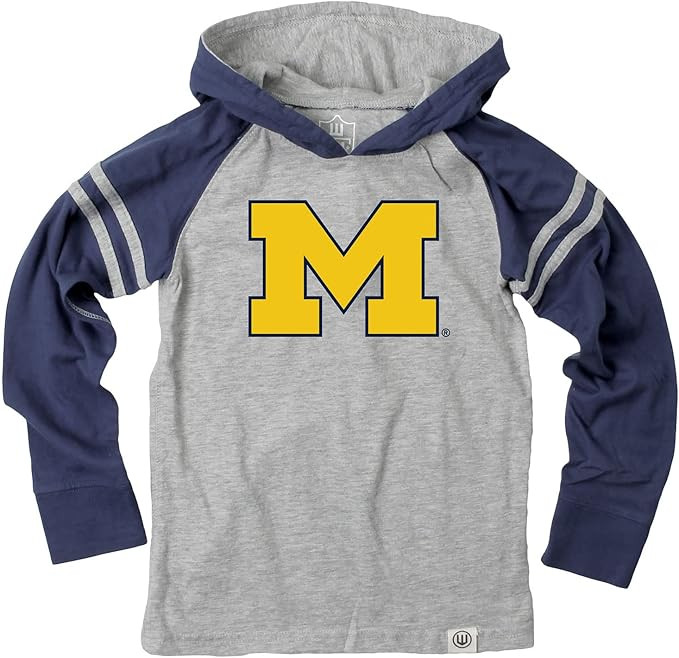 Wes and Willy Youth Boys College Long Sleeve Hooded T-Shirt Striped Jersey Hoodie | Amazon (US)