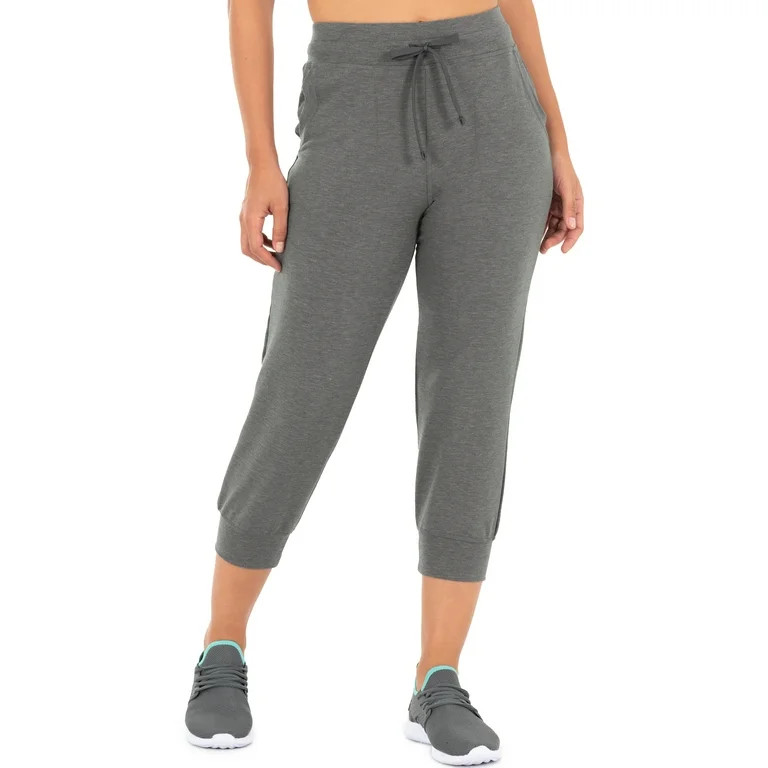 Athletic Works Women's French Terry Athleisure Capri Jogger Pant | Walmart (US)