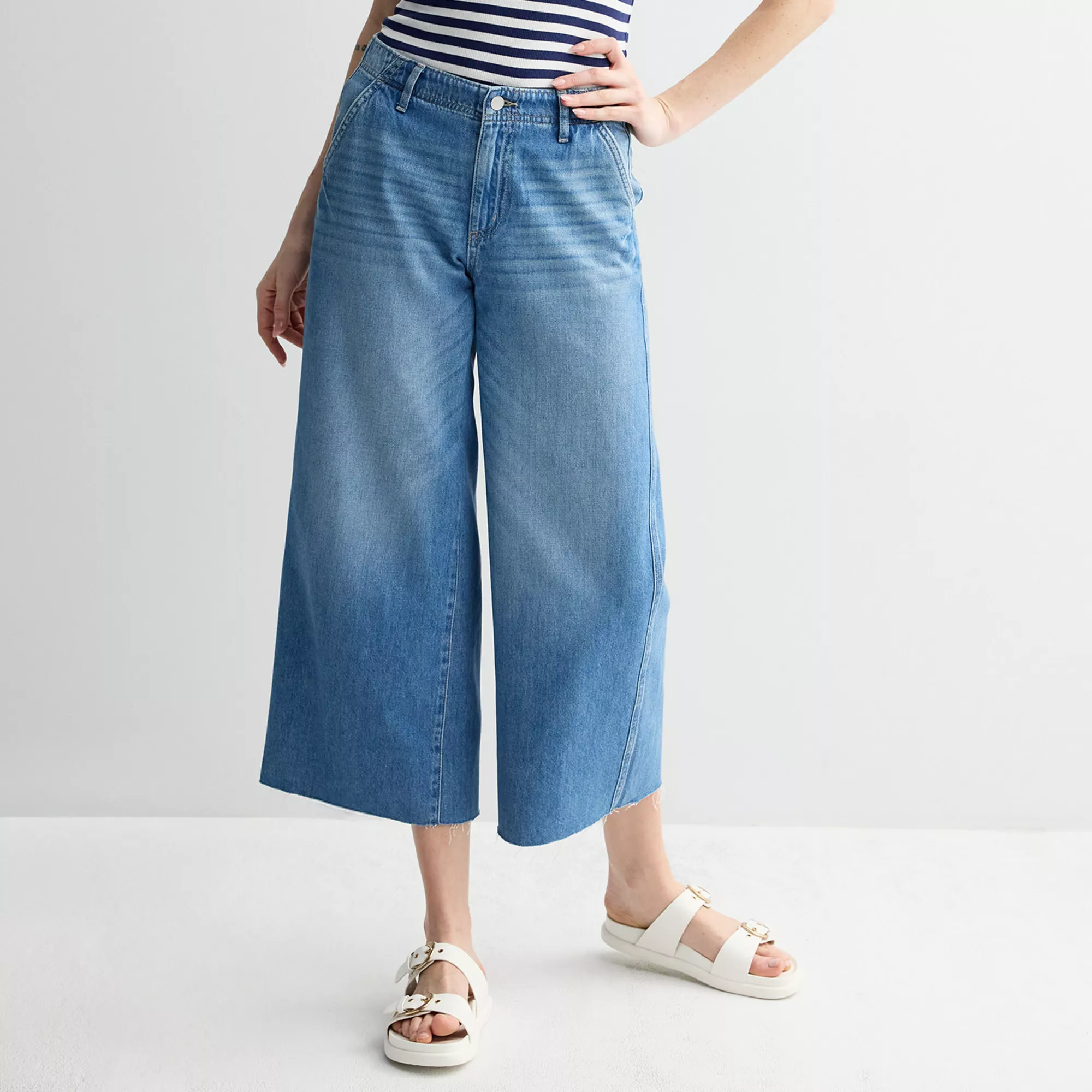 Women's Sonoma Goods For Life® Relaxed Fit Wide-Leg Ankle Jeans | Kohl's