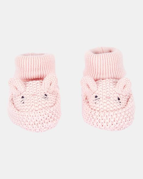 Carter's Baby Girls Bunny Crochet Booties - Pink NB-3M Pink | Carter's Inc