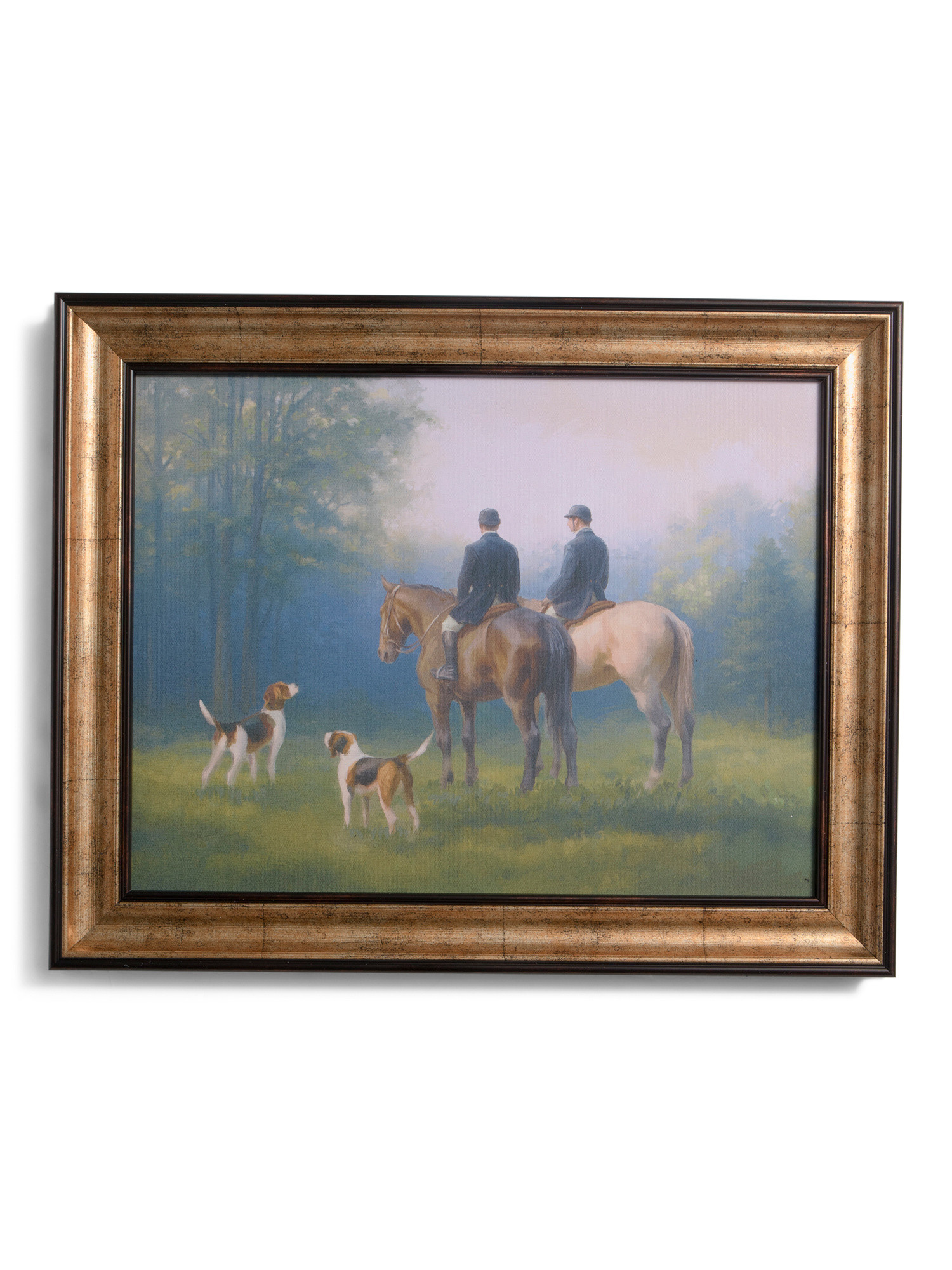 20x16 Dog And Horses At Hunt Wall Art | TJ Maxx