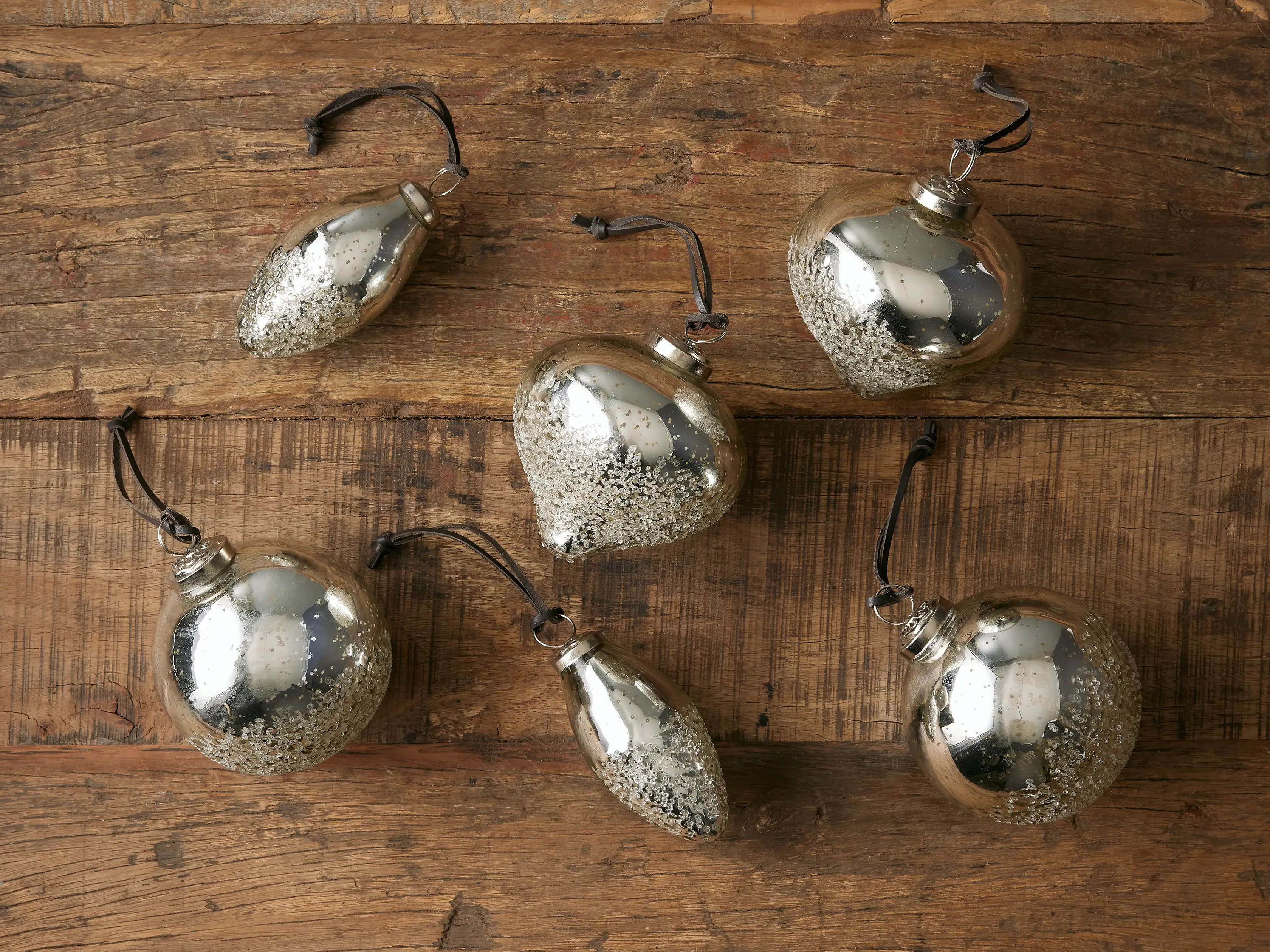 Raindrop Silver Ornaments (Set of 6) | Arhaus