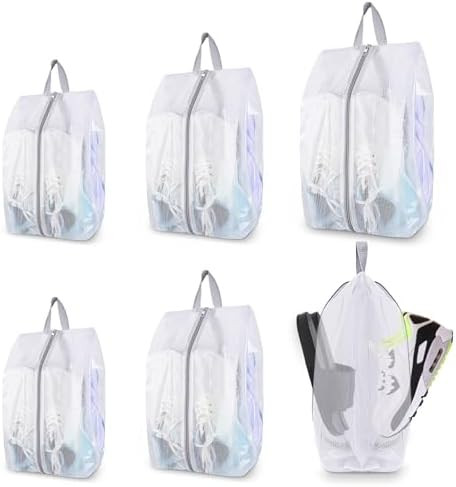 SelfTek Shoe Bags for Travel, 6 Pack 3 Size Double-Sided Zipper Shoe Bag for Men & Women, Waterpr... | Amazon (US)