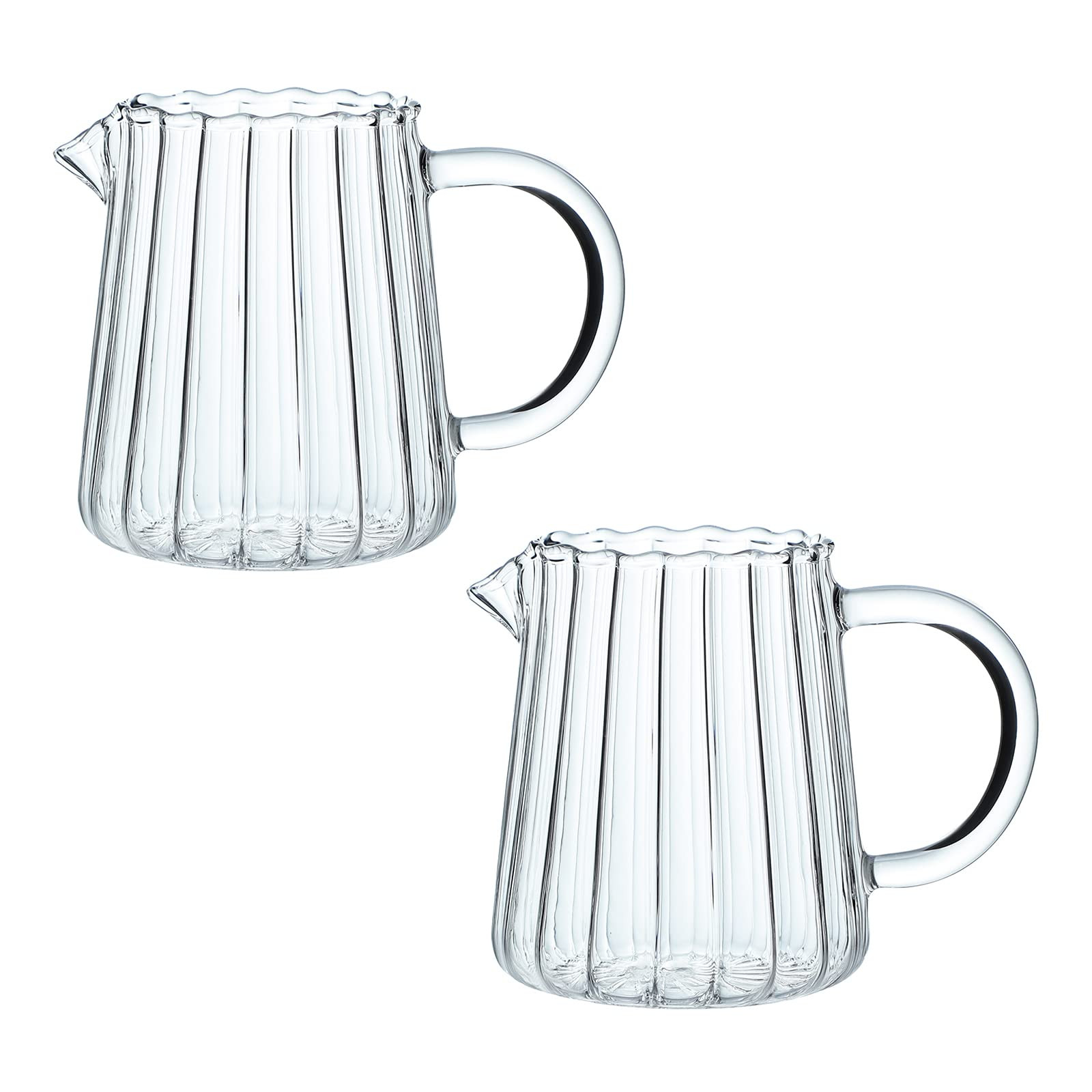 CHOOLD Elegant Wave Shaped Glass Creamer and Serving Pitcher for Coffee, Milk, Sauce - Kitchen Ju... | Amazon (US)