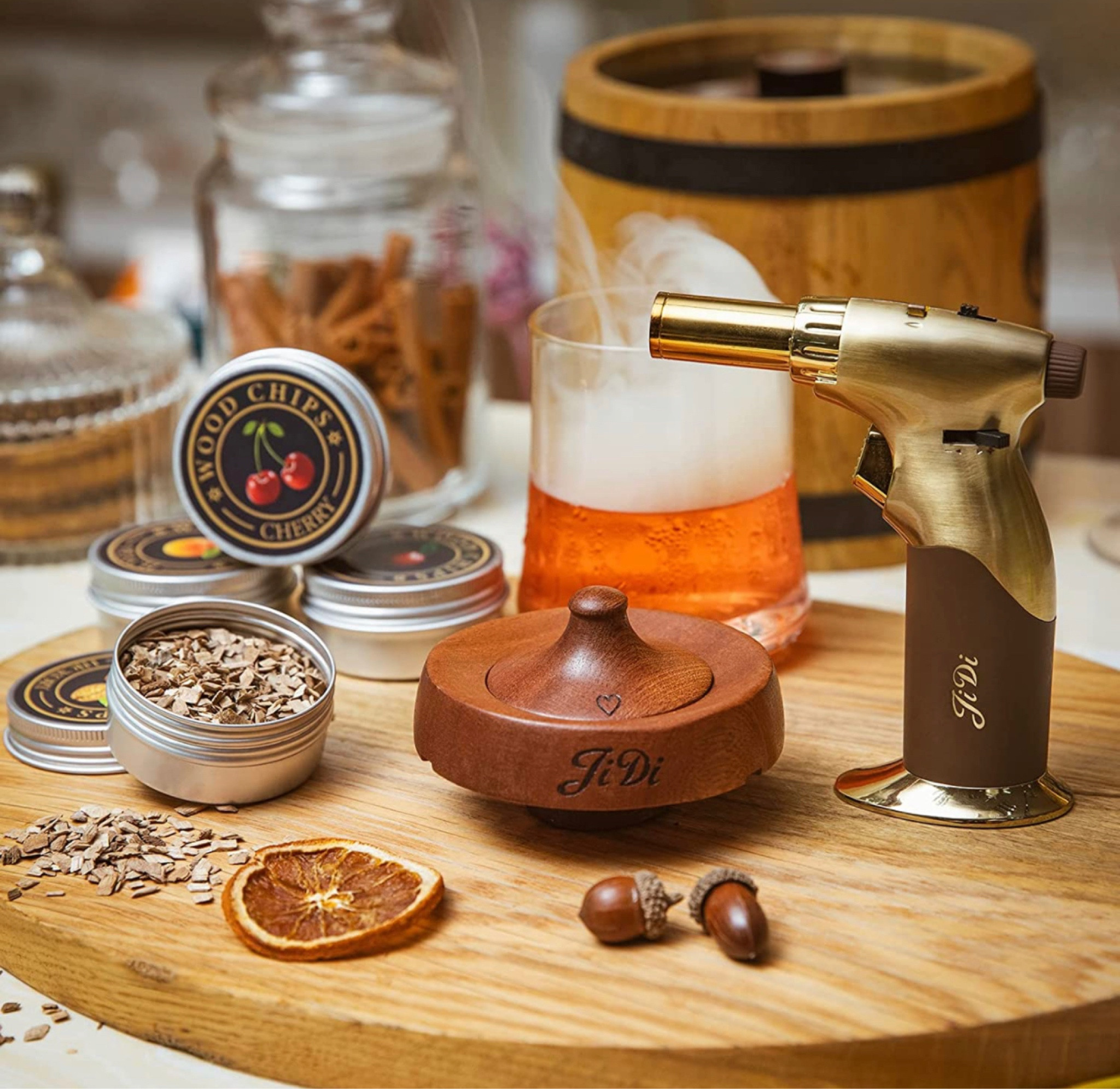 JIDI Cocktail Smoker Kit with Torch and Wood Chips-Old Fashioned Chimney Drink Smoker for Cocktails 

#LTKunder50 #LTKGiftGuide #LTKhome