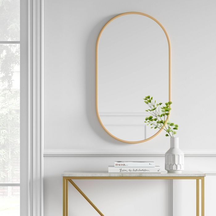 16"x28" Stamped Metal Mirror Brass - Project 62™ | Target