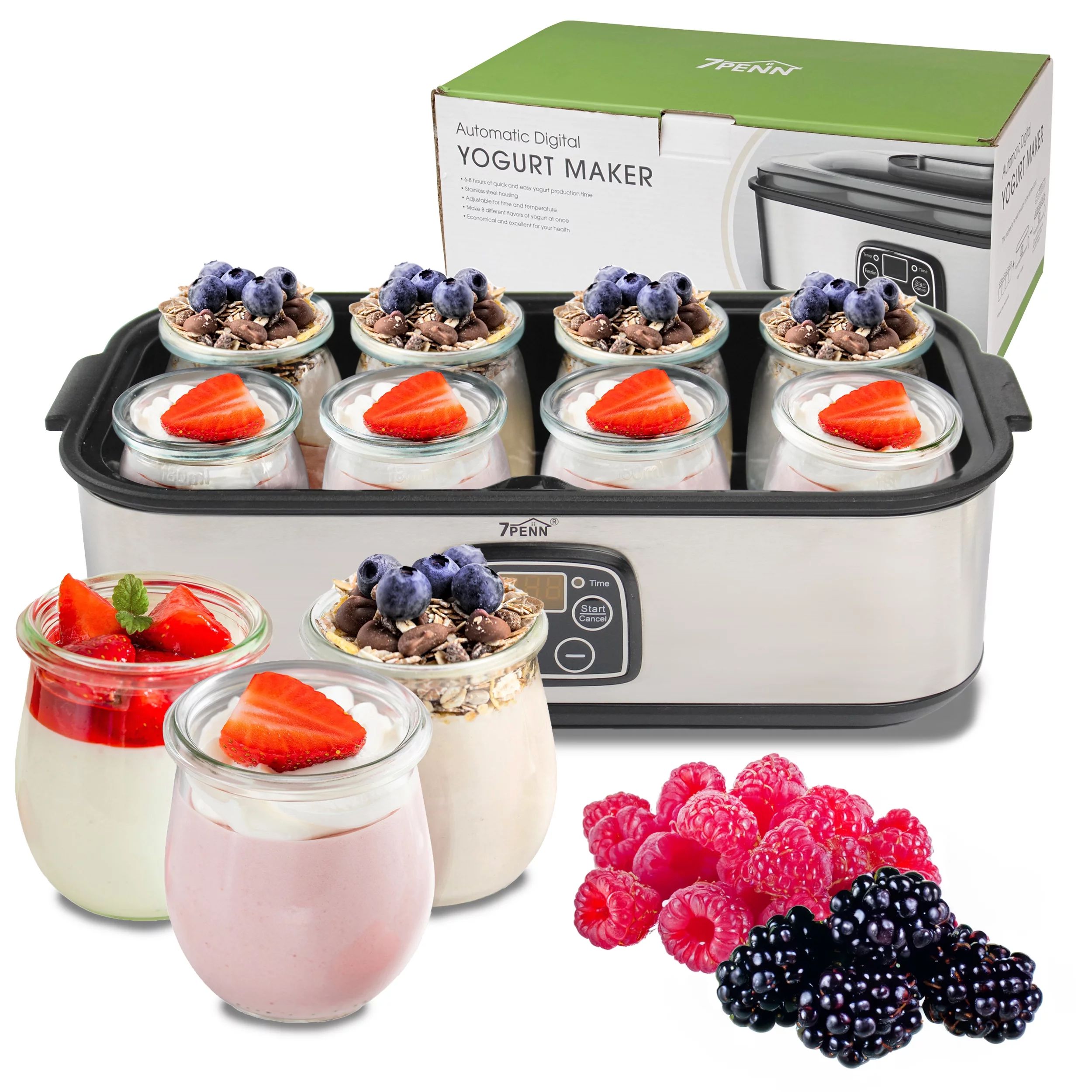 7Penn Yogurt Maker Machine - Greek Yogurt Maker Temperature Control and 8 Jars | Walmart (US)
