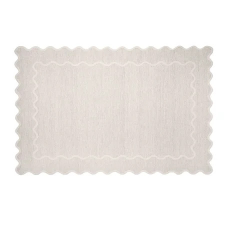 My Texas House Stella Ivory Scallop Wool Indoor Area Rug, 8' x 10' | Walmart (US)