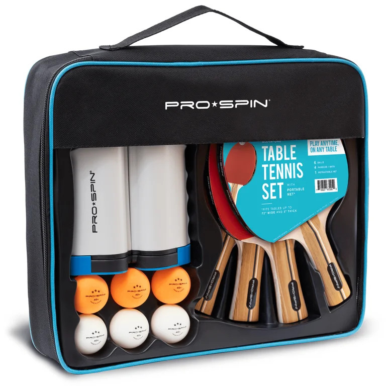 PRO-SPIN All-in-One Portable Ping Pong Set with Retractable Net, High-Performance Ping Pong Paddl... | Walmart (US)