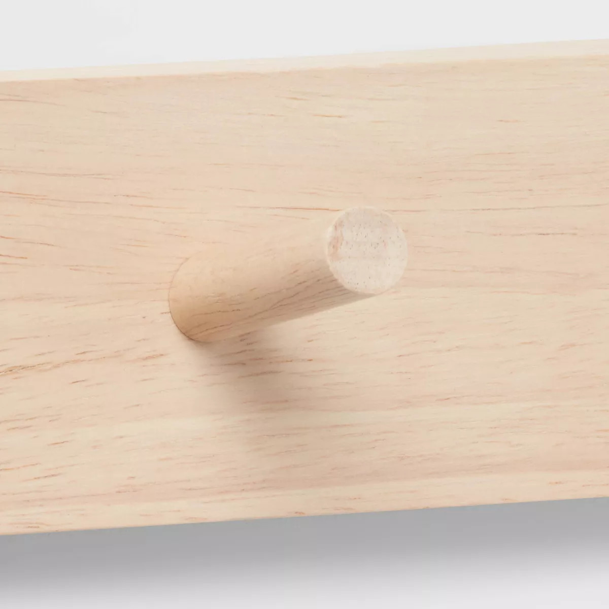 Wood 5 Hooks Rail Natural - Brightroom™: Wall Mounted Decorative Hook Rack, Rubberwood, 22.5" L... | Target